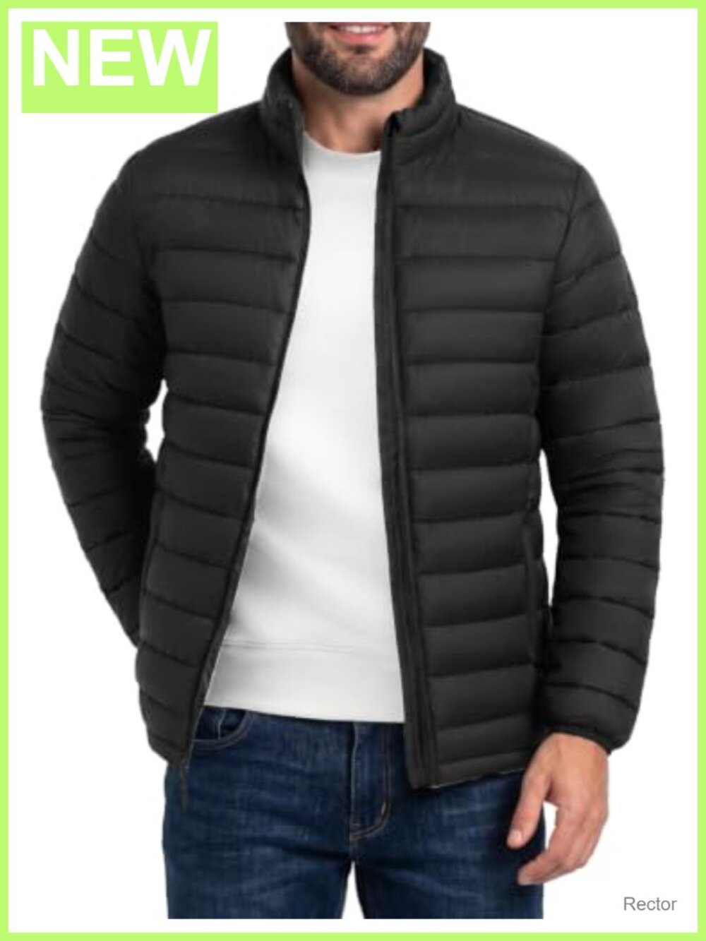 Mens Lightweight Puffer Jacket Insulated Winter Coat Quilted Zip